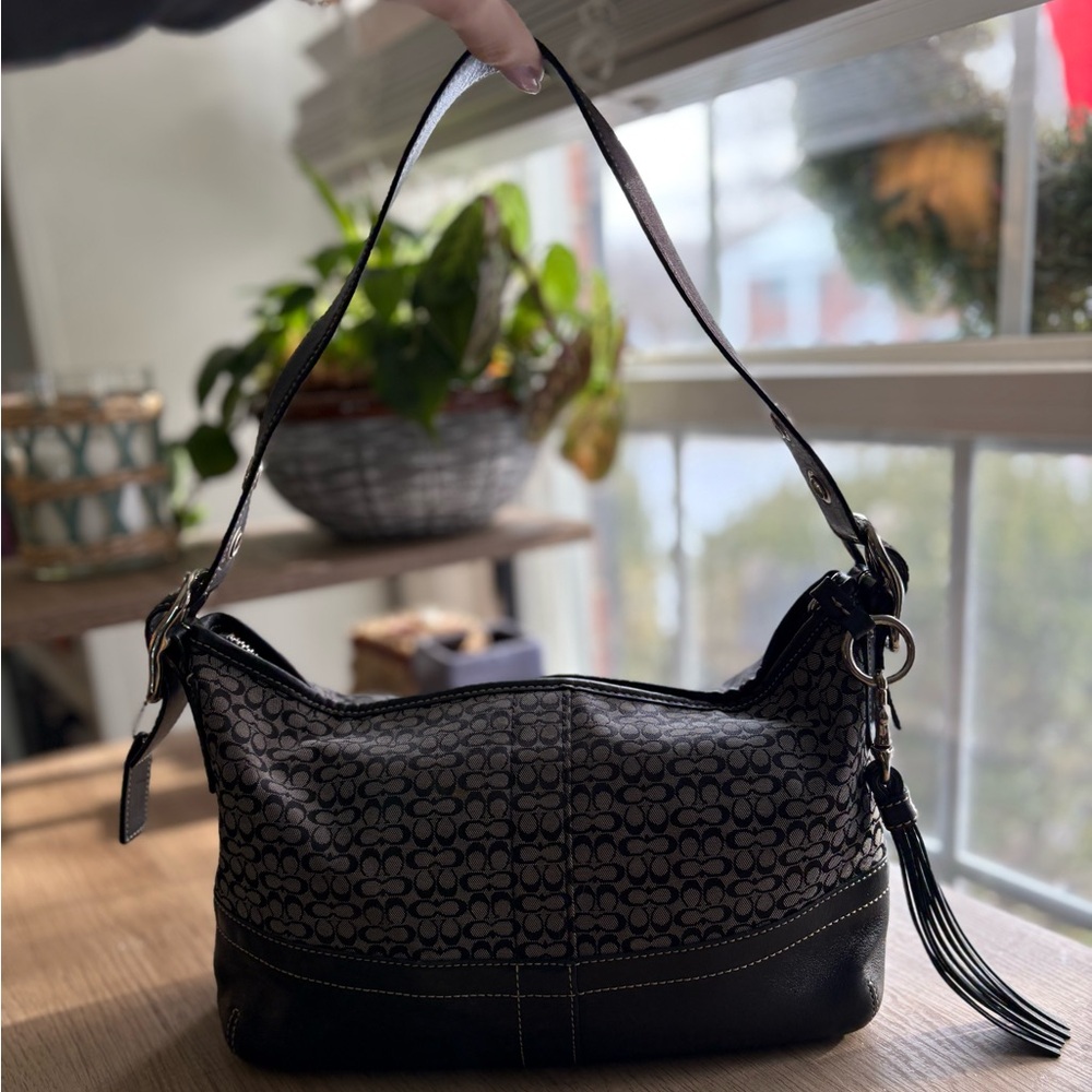 Authentic black Coach shoulder bag!